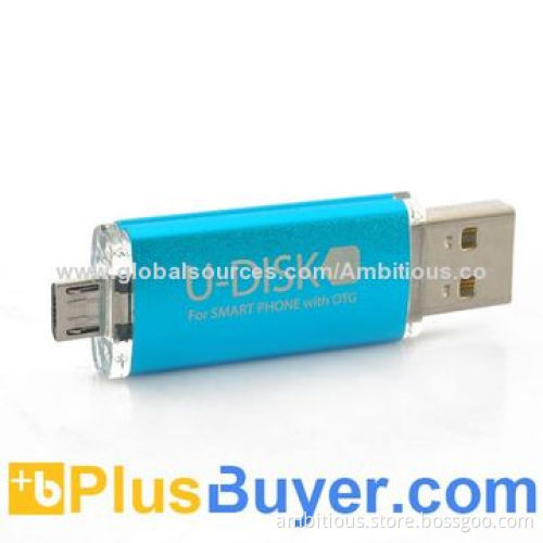 OTG USB drives for mobile phone, dual connector